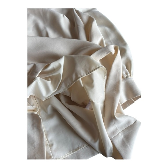 Gal Meets Glam Collection Tallulah Dress Ivory Puff Sleeve Pearl Size 20 - Picture 3 of 10